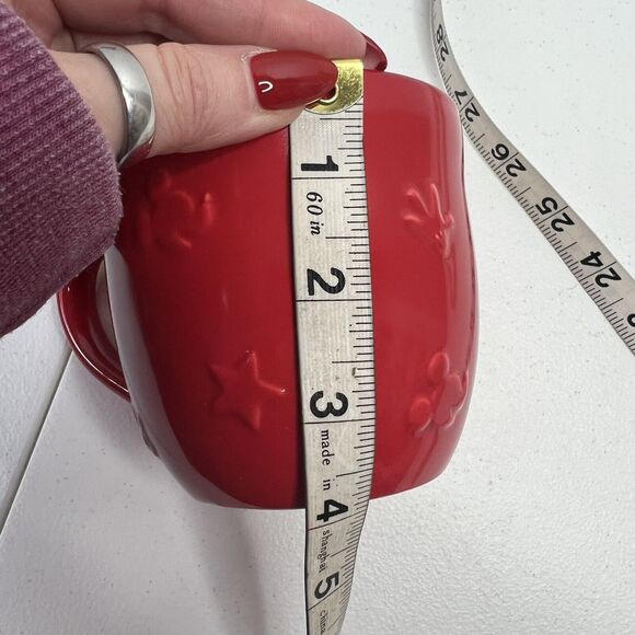 Disney Mickey Mouse Minnie Mouse Mug Cup Red 3D Embossed Images Hallmark - Picture 11 of 11